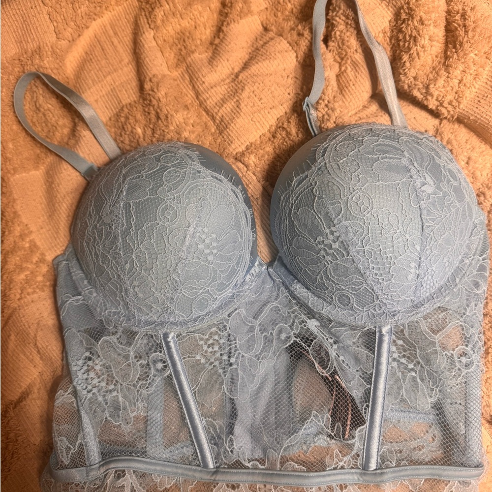 Victoria's Secret Lace Bustier in Light Blue